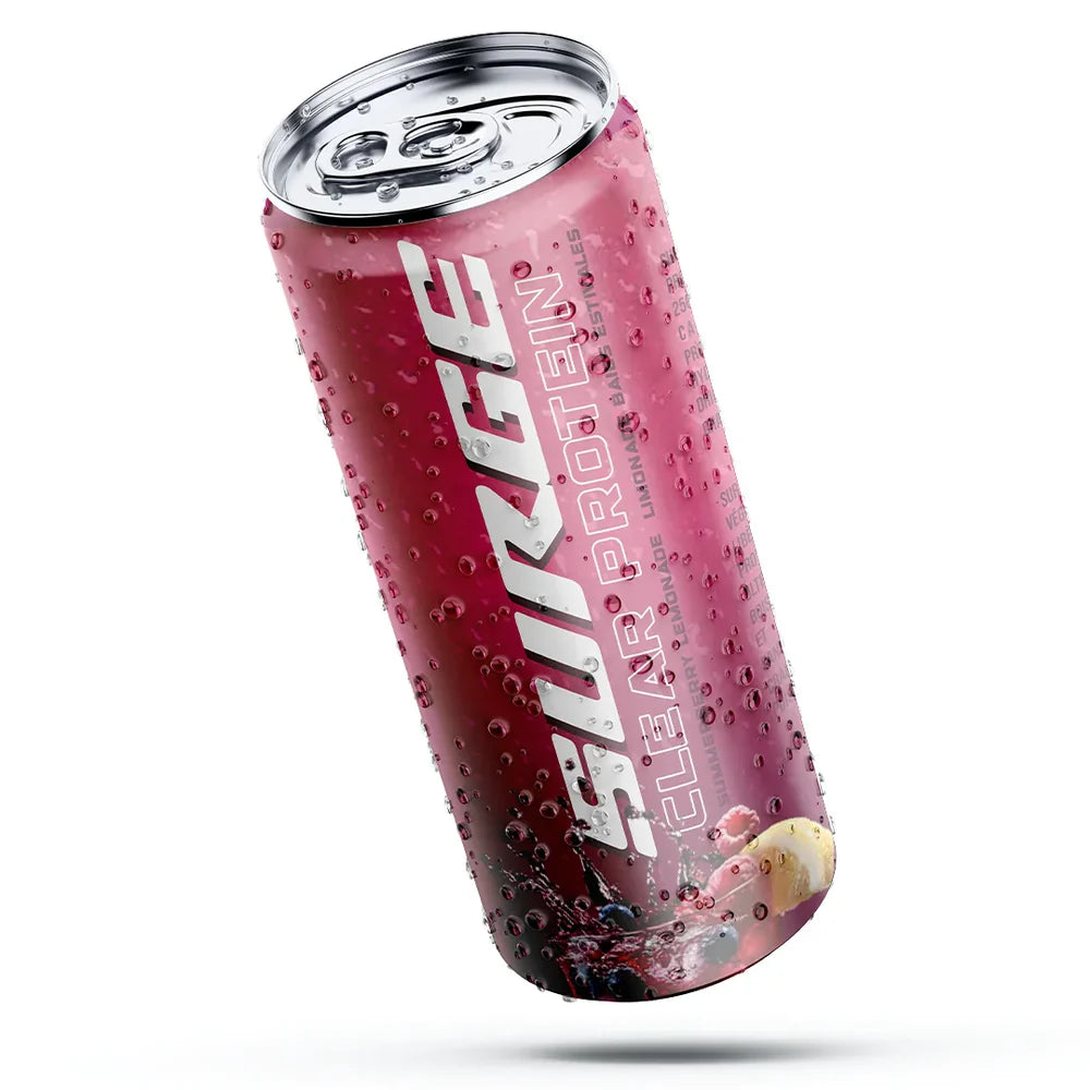 VEGAIN - NEW BRAND SURGE Clear Vegan Protein - Summerberry Lemonade 355ml Ready To Drink SINGLE CANS (Case purchase only) 355ml Ready To Drink