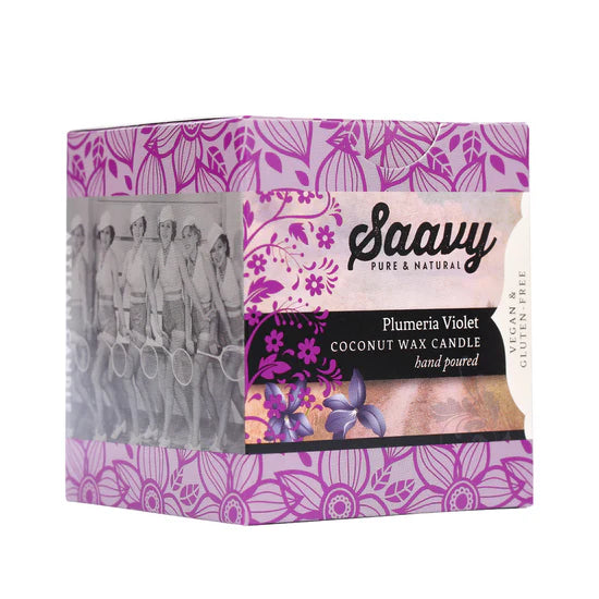 SAAVY NATURALS Plumeria Violet Coconut Candle170g