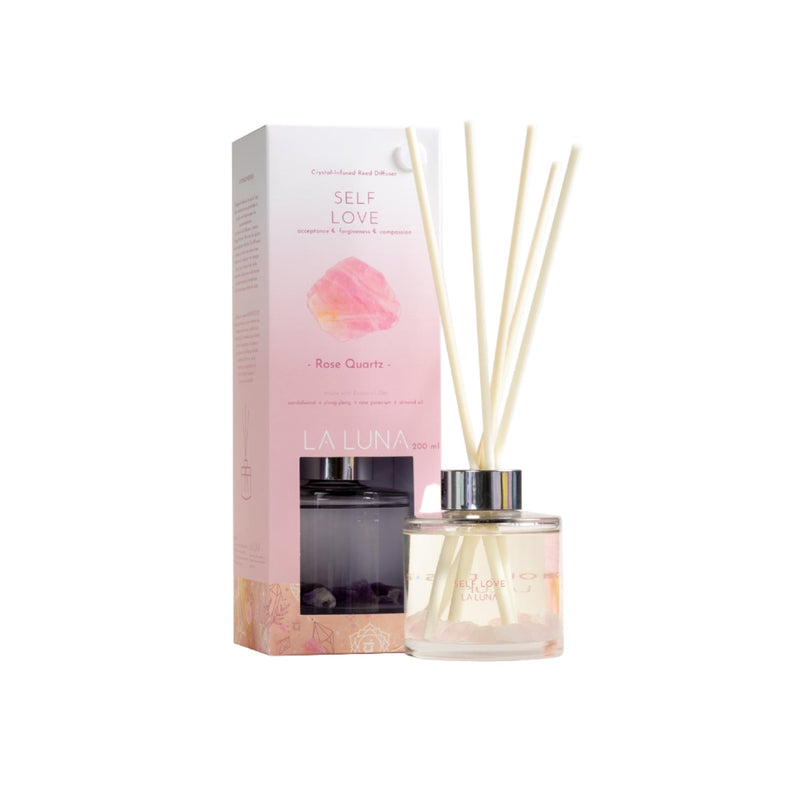 LA LUNA    Crystal Infused Reeds    LA LUNA    Crystal Infused Reeds    Self Love Rose Quartz 200mL