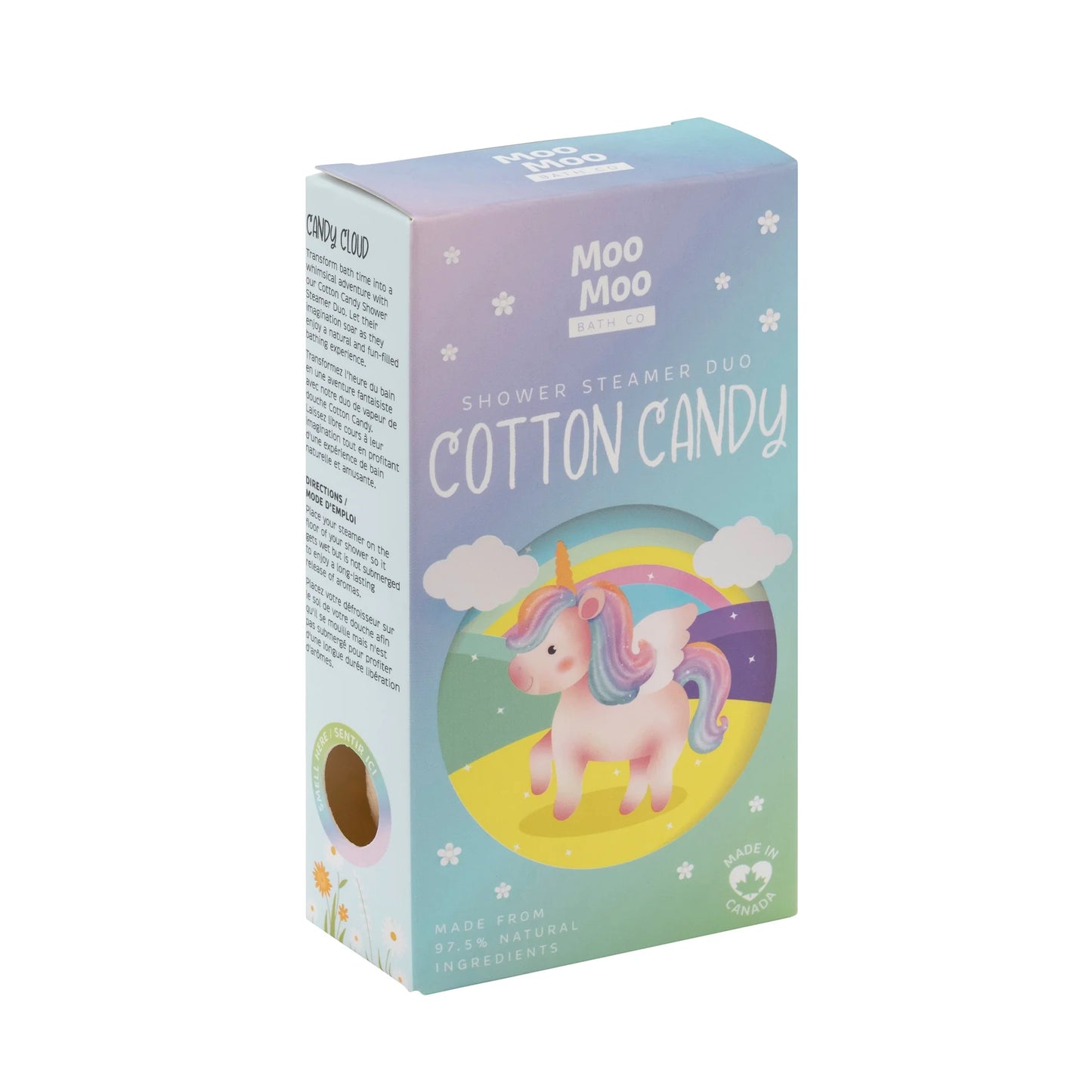 Moo Moo Bath Co Shower Steamer Duo Cotton Candy 120g