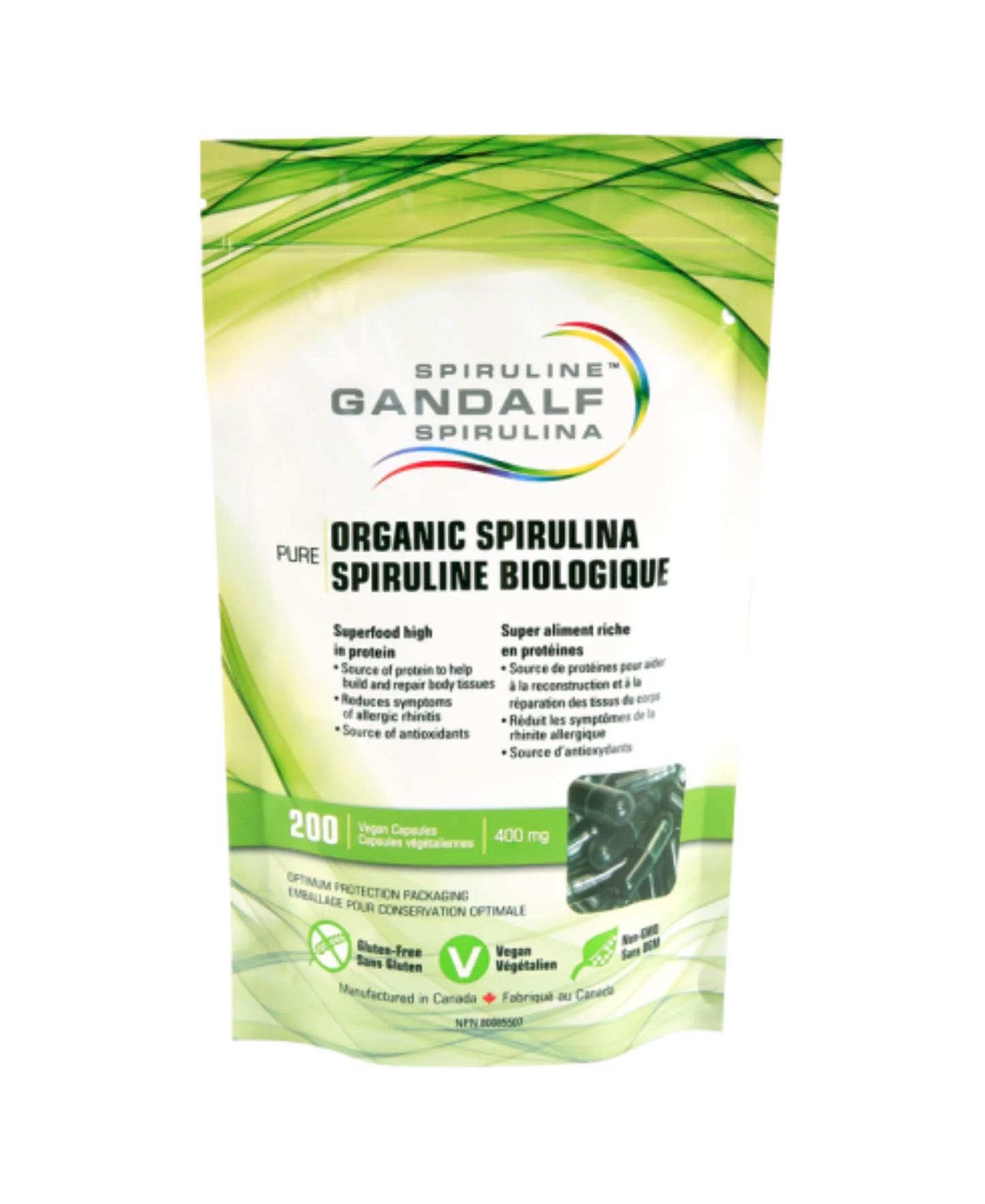 GANDALF Spirulina Org 400mg, 200v-caps
