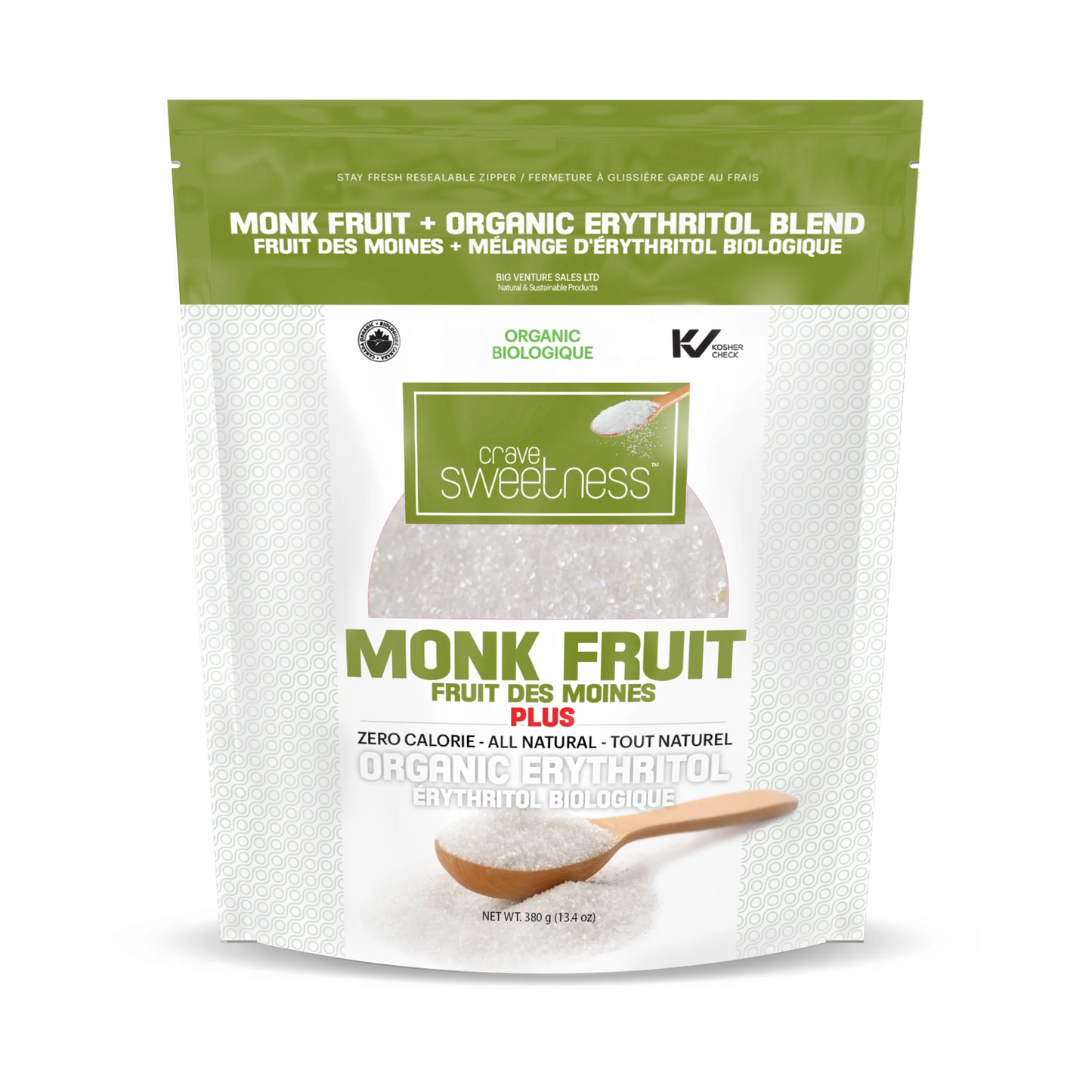 Crave Stevia Organic Monk Fruit & Erythritol 380g