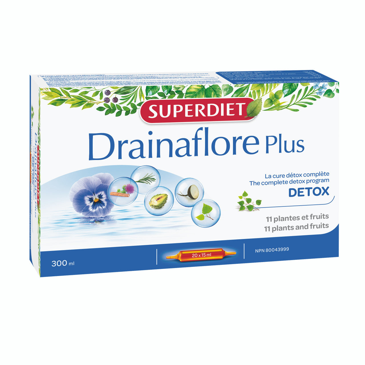 Superdiet Drainaflore Plus Detox 20 x 15 ml