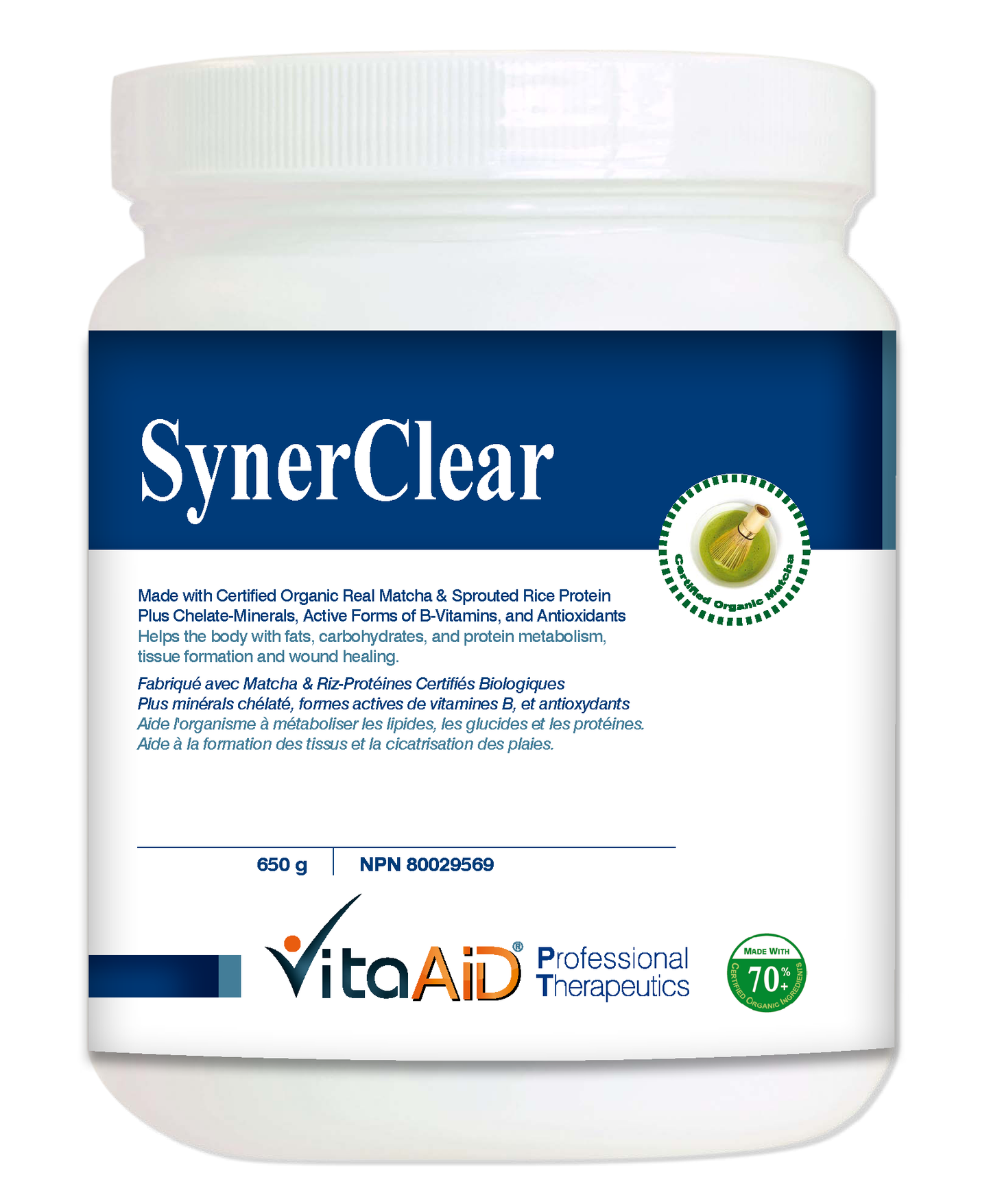 VitaAid SynerClear (Detox Support) (Organic)** (Matcha) 650g