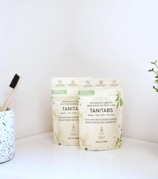 TANIT   Toothpste Tab. 12pk, Frsh Mint w/Char, 62tab pch