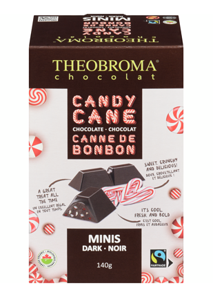 THEOBROMA CHOCOLATE   CANDY CANE  MINIS DARK   140g