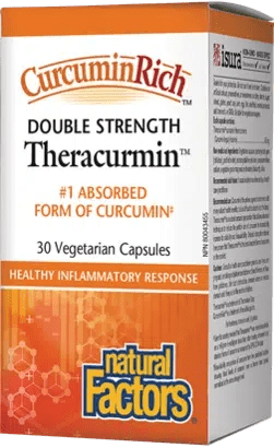 Natural Factors - Theracurmin Double Strength, CurcuminRich - 30 Vegetarian Capsules