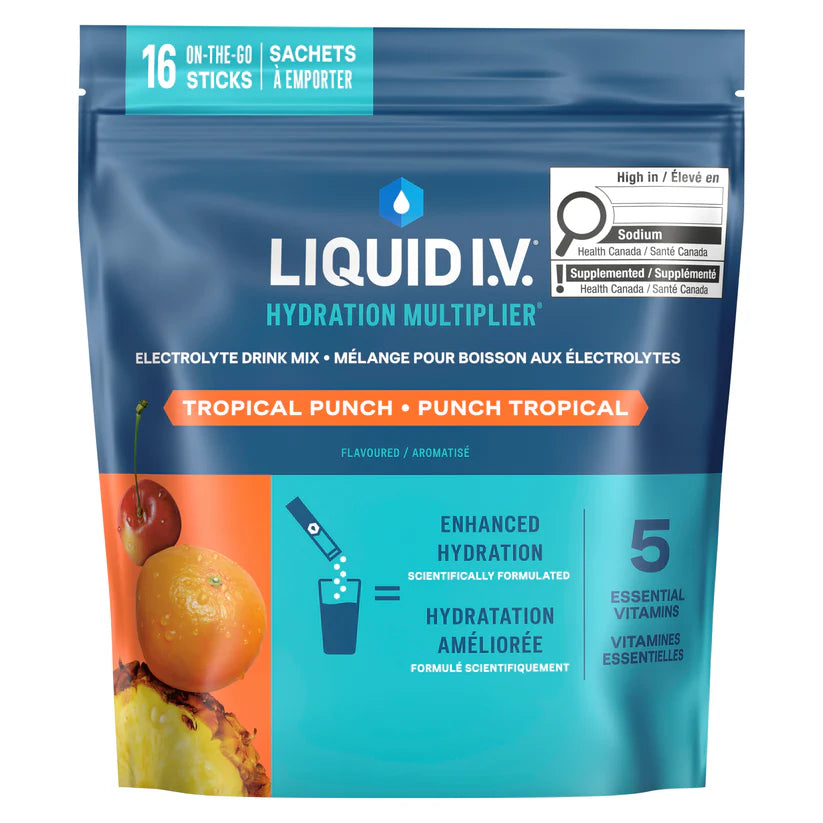 LIQUID IV ELECTROLYTE DRINK TROPICAL PUNCH 160G POWDER