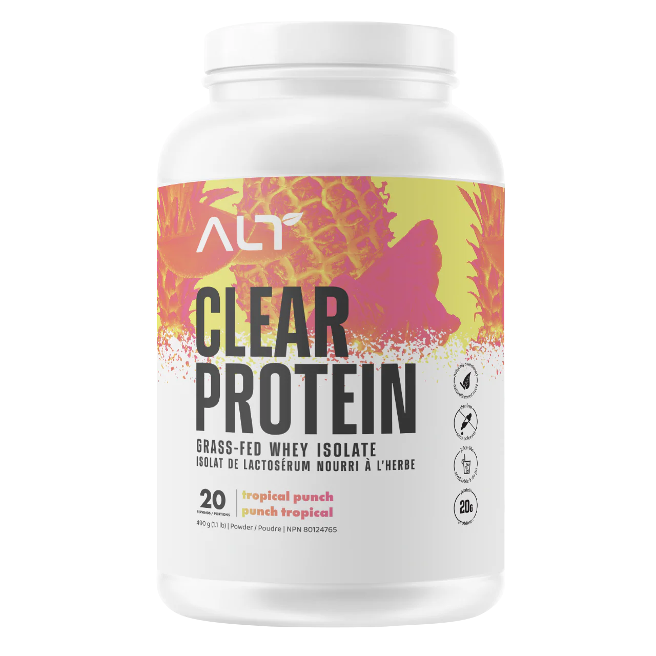 ALT ALT Clear Whey Isolate Flavour: Tropical Punch
Container Size: 25 Servings Each