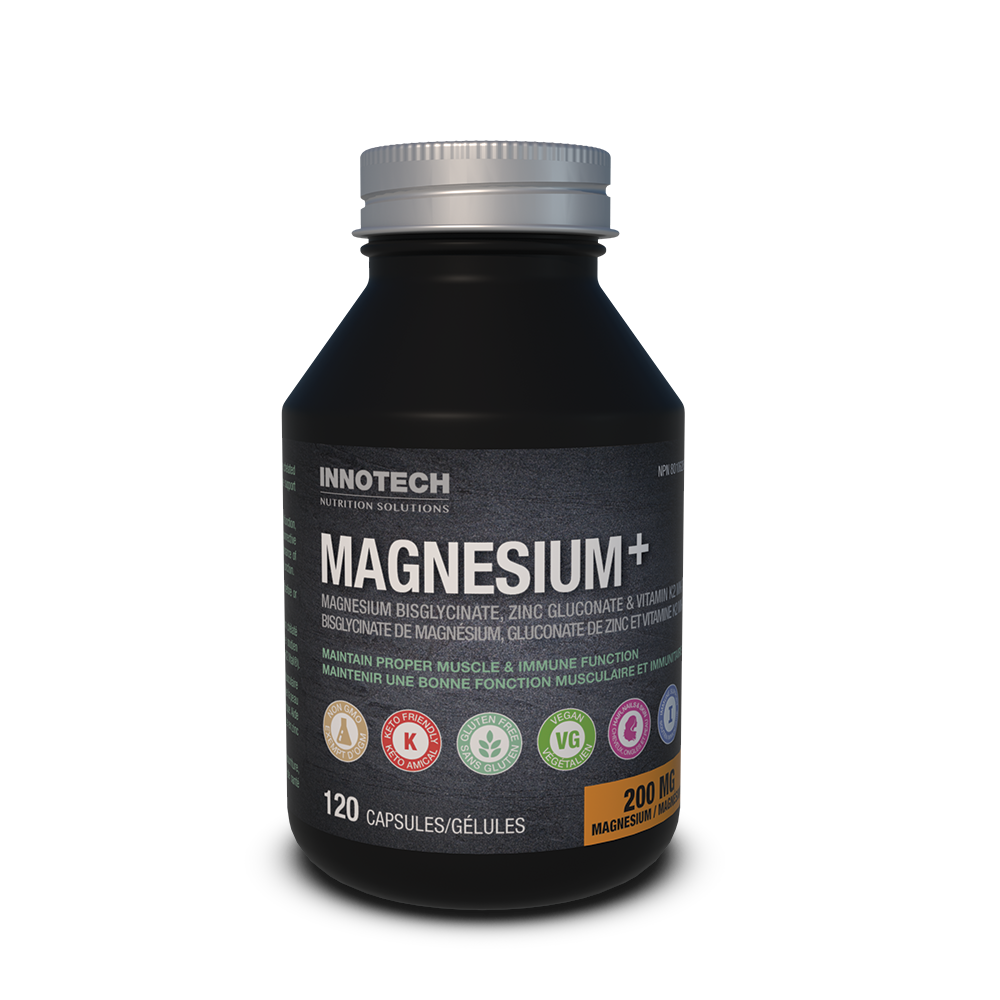Innotech - Magnesium Plus - Magnesium, Zinc, Vitamin K2 - 120 Capsules