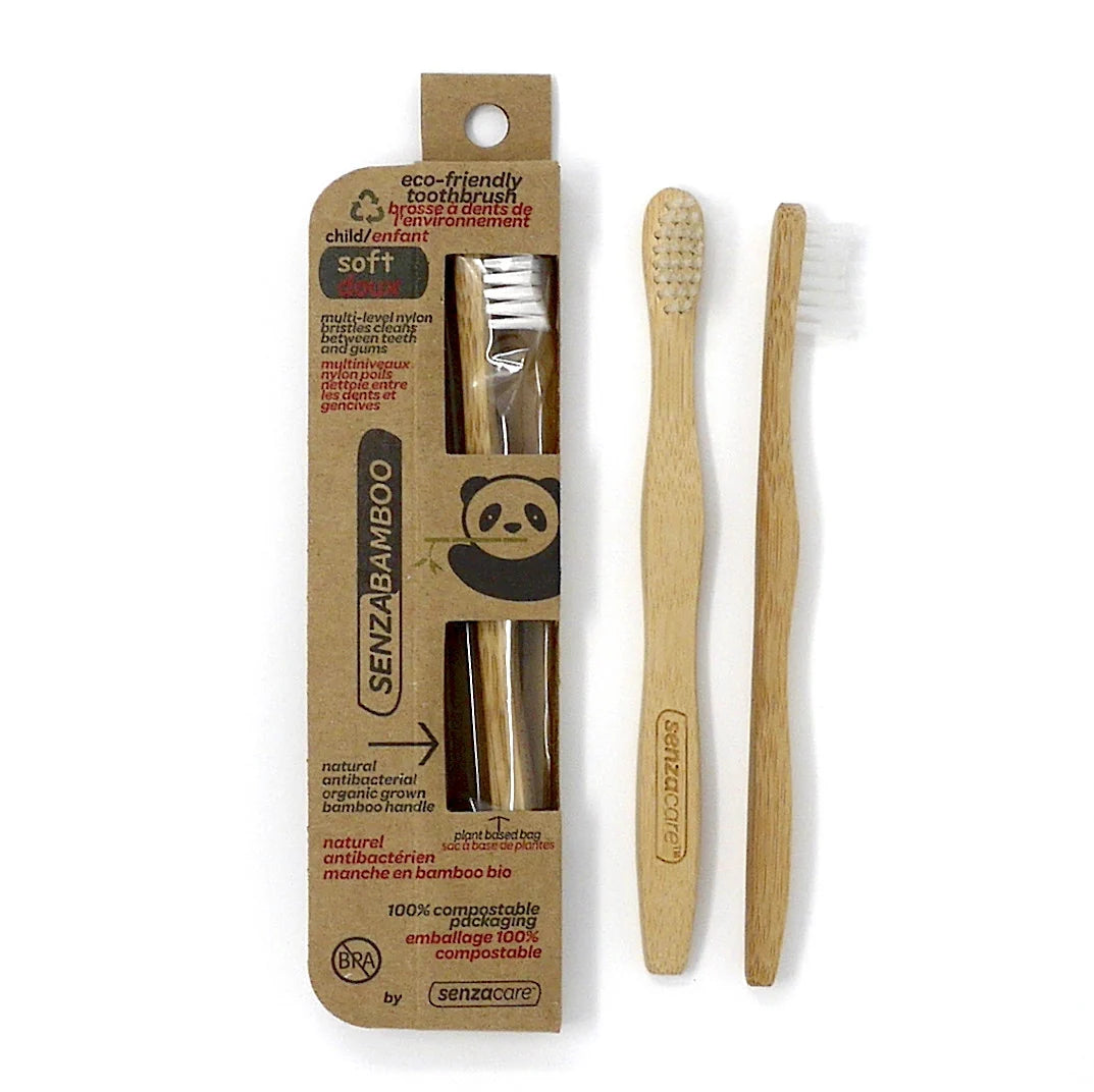 SENZABAMBOO - 2pk Child Soft Bamboo Toothbrush - 6 x 2ea