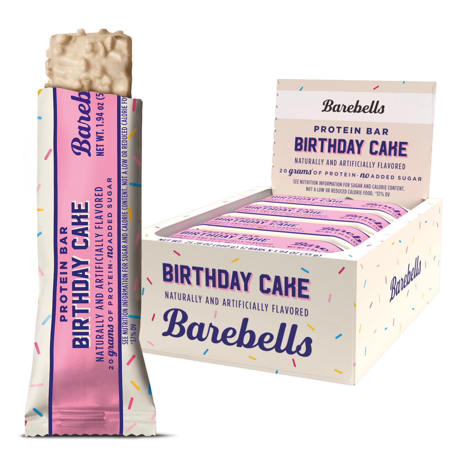 BAREBELLS BAREBELLS PROTEIN BAR BIRTHDAY CAKE 55g -12/box