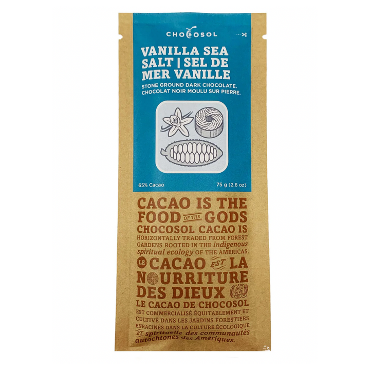 CHOCOSOL - Dark Chocolate, 65% Cacao, Vanilla Sea Salt 75g