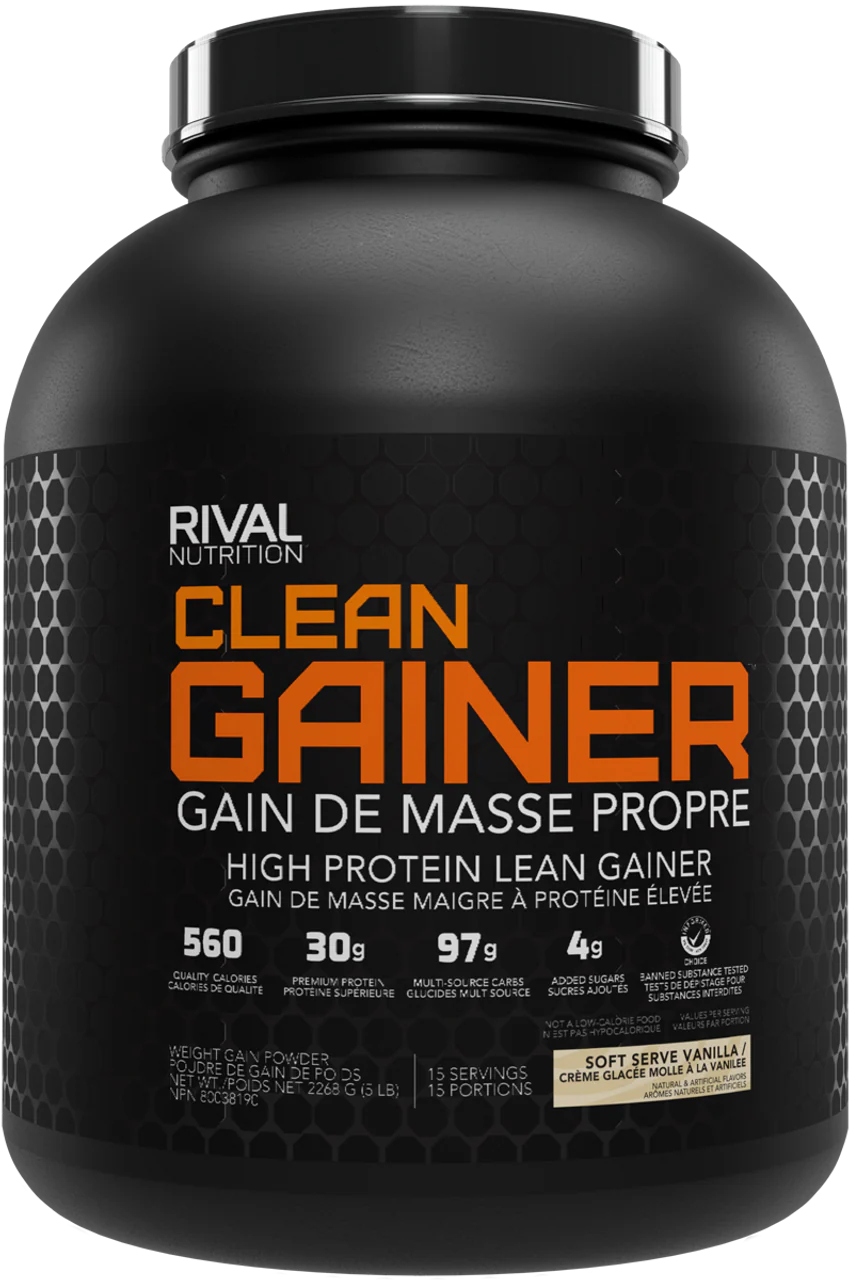 RIVALUS CLEAN GAINER NATURALLY FLAVORED 5lbs SOFT SERVE VANILLA