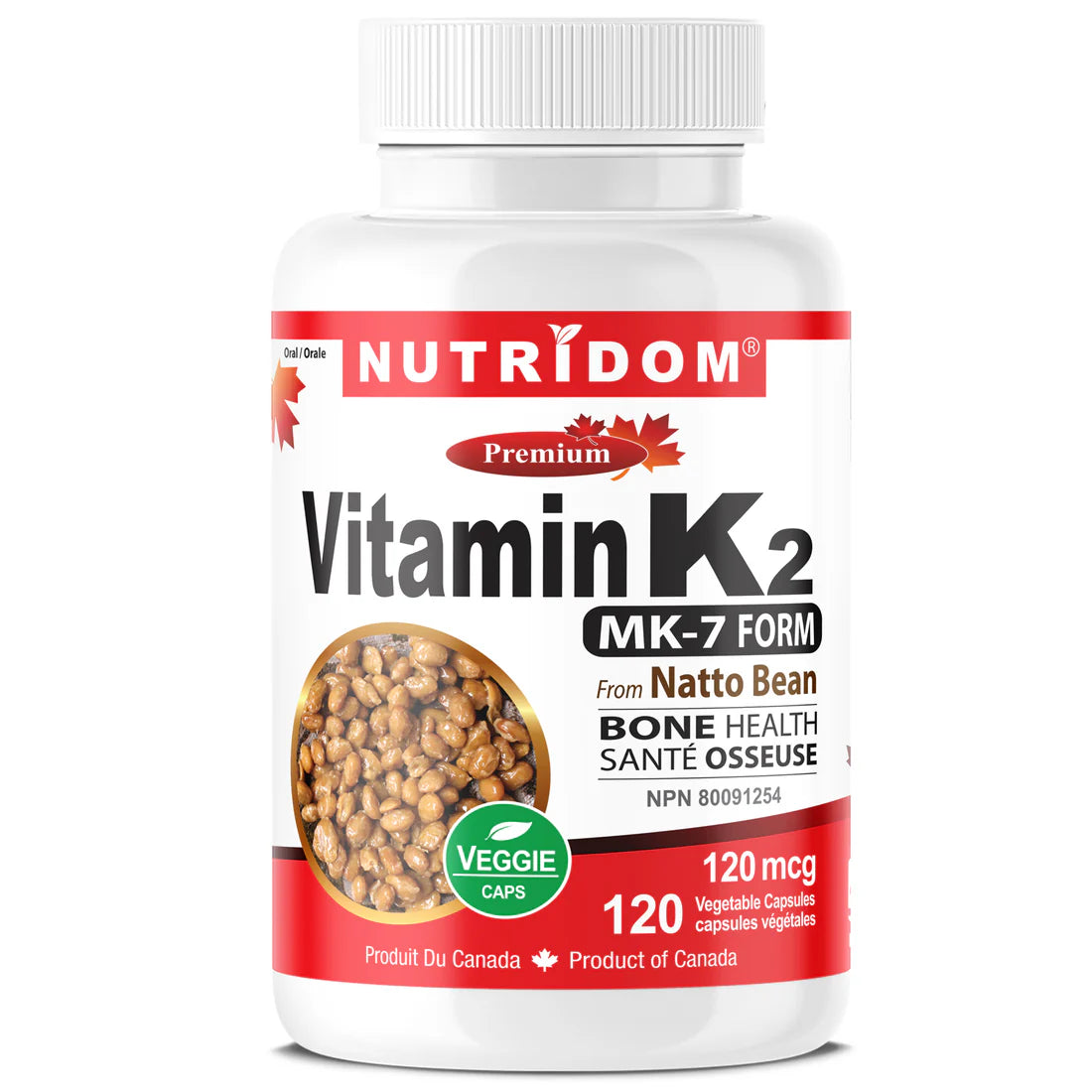 NUTRIDOM® Vitamin K2 120 Vcaps - NEW
