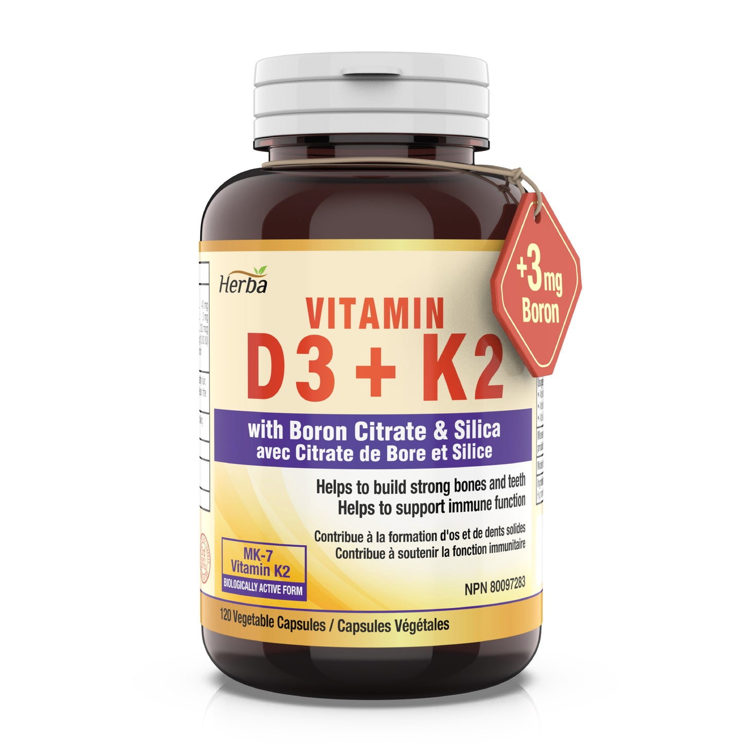 Herba Vitamin D3 + K2 43mg - 120 Capsules