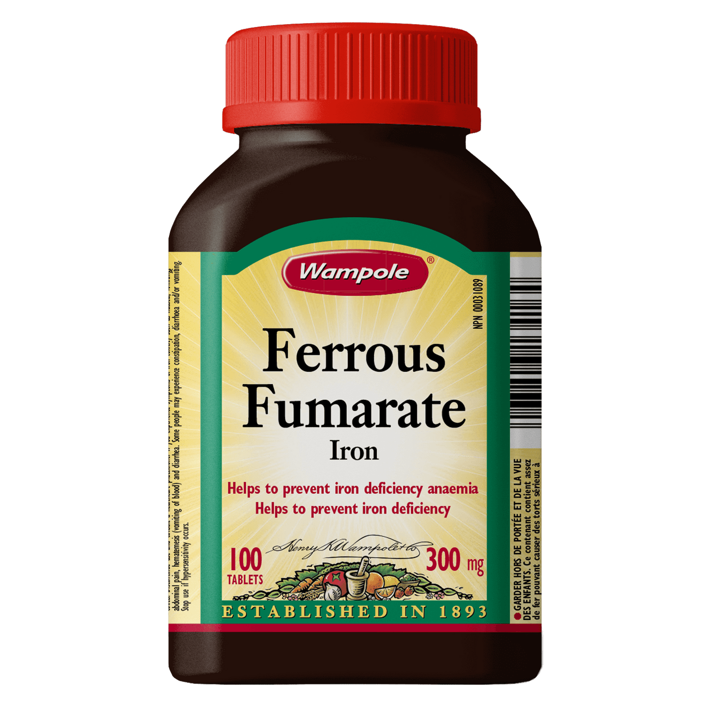FERROUS FUMARATE TB 300MG 100 WAMPOLE TABLET