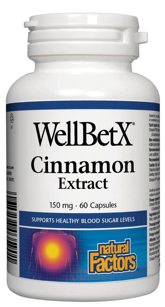 Natural Factors   WellBetX® Cinnamon Extract 150 mg   60 capscaps