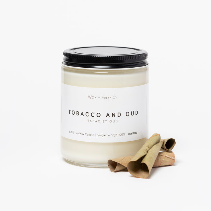 Wax + Fire Co. TOBACCO AND OUD Soy Candle