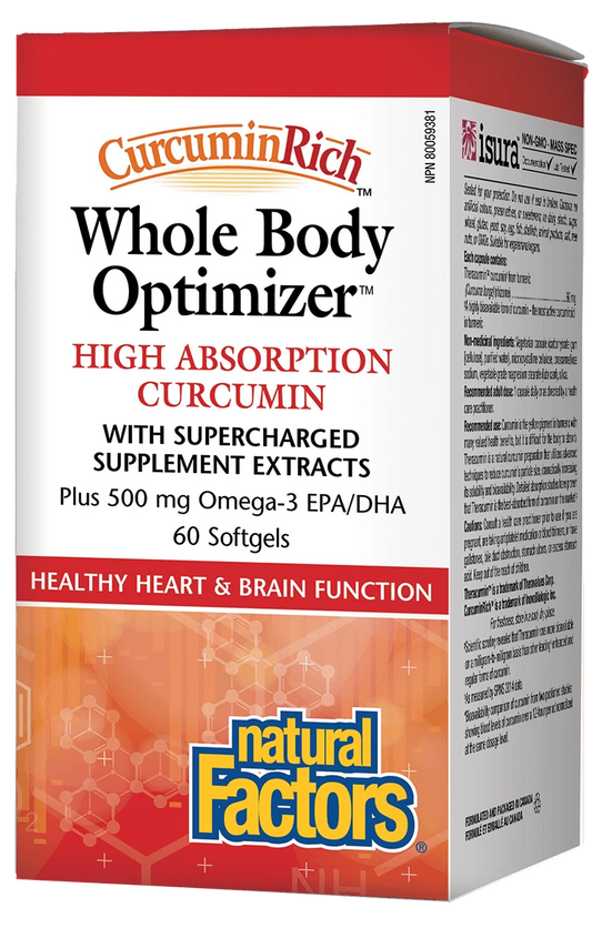 Natural Factors   CurcuminRich™ Whole Body Optimizer High Absorption Curcumin   60 sglssgls