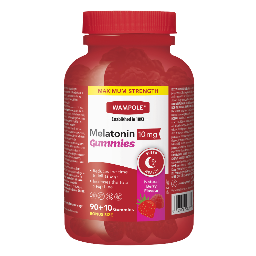 WAMPOLE MELATONIN GUMMIES 10MG 90+10 GUMMY