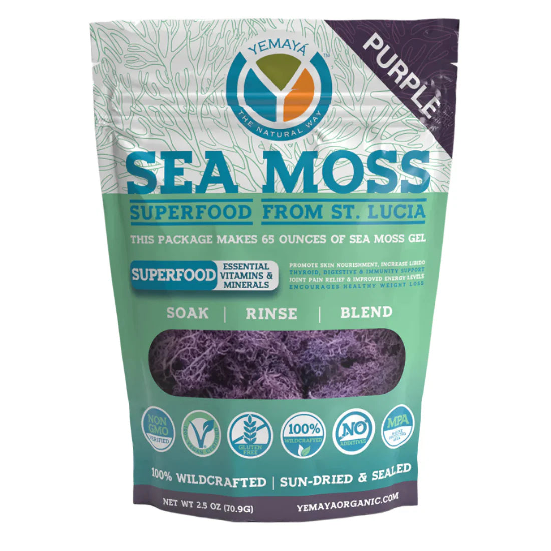 Yemaya Organics_Raw Sea Moss - Purple - (71g)_71g