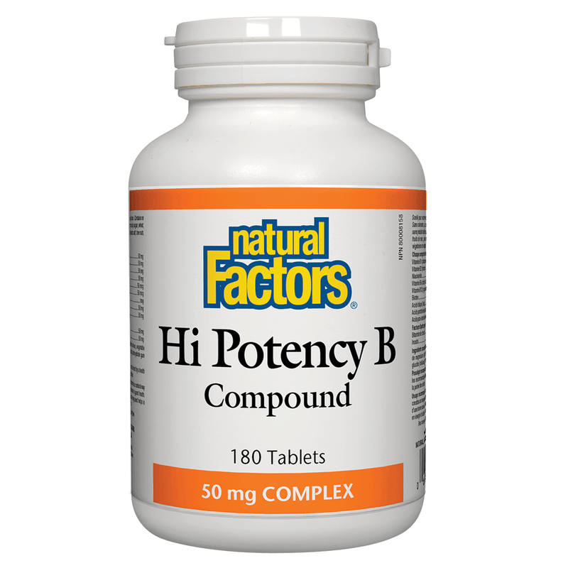 Natural Factors Hi Potency B Compound 50 mg Complex 180 tabstabs