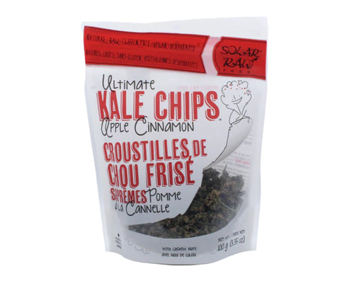 Solar Raw Foods Ultimate Kale Chips - Apple Cinnamon - NEW UPC 100 g / 3.35 oz