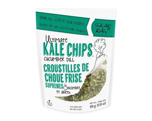 Solar Raw Foods Ultimate Kale Chips - Cucumber Dill - NEW UPC 100 g / 3.35 oz