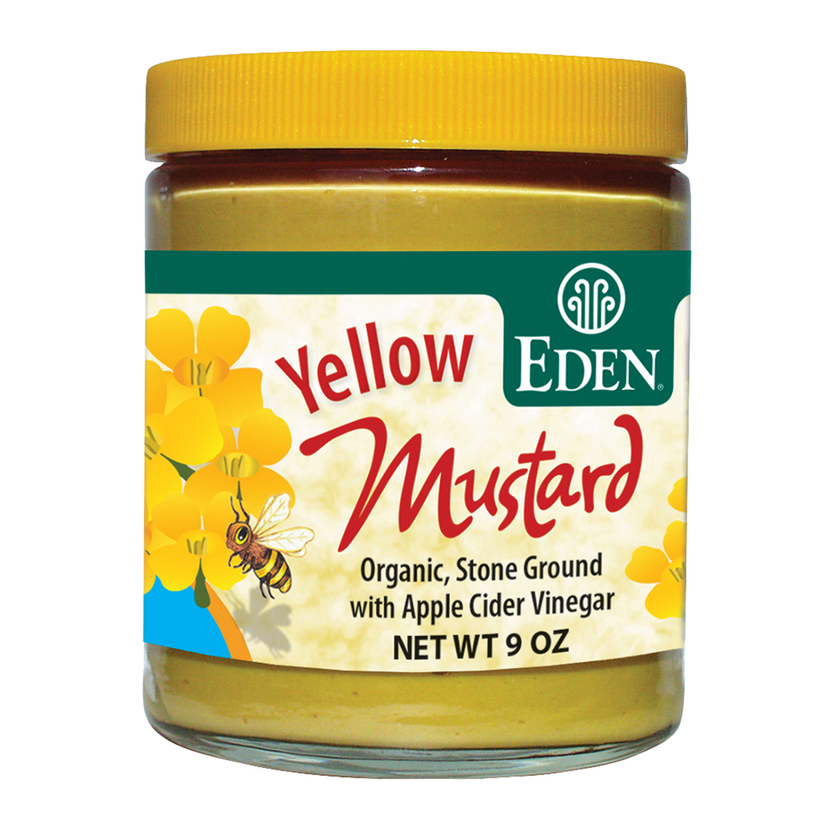 EDEN FOODS Org Yellow Mustard Glass Jar 253mL