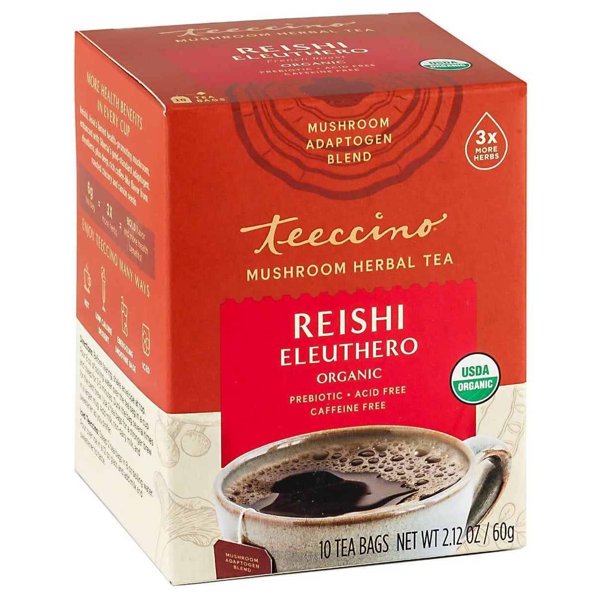 Teeccino   Mushroom Herbal Tea   Reishi Eleuthero10CT