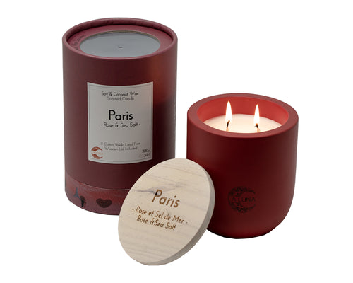 LA LUNA    Soy & Coconut Candles    Paris Rose & Sea Salt Candle 220g