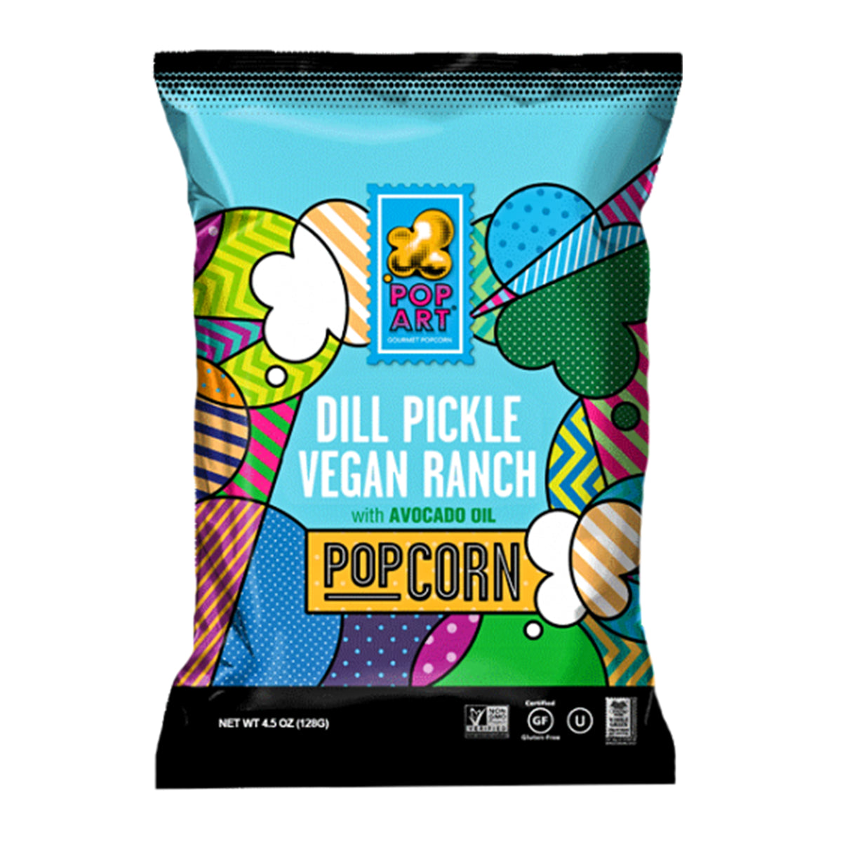 Pop Art Snacks Pop Art Popcorn (English Only Labels) Flavour: Dill Pickle Vegan Ranch
Container Size: 128 g Case of 9