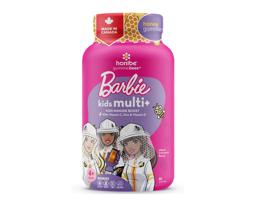 HONIBE    Kids Honey Gummies    HONIBE    Kids Honey Gummies    Barbie Complete & Immune Boost60ct