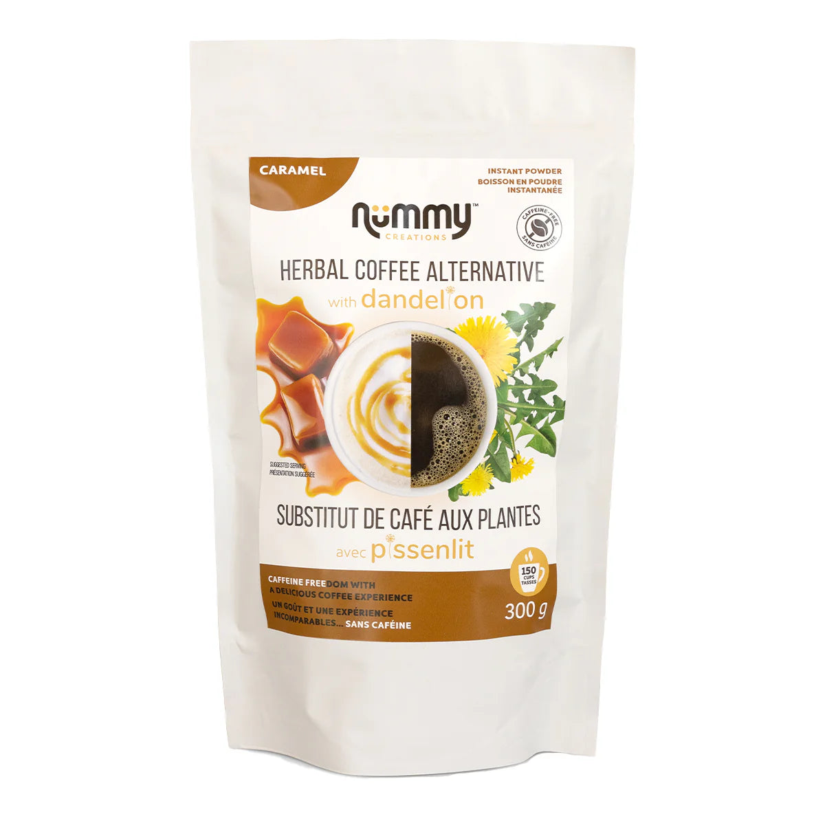 Nummy Nummy Creations Herbal Coffee Alternative Flavour: Caramel
Container Size: 300 g Case of 6