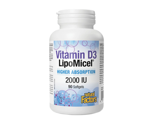 Natural Factors   Vitamin D3 LipoMicel 2000 IU   90sgls