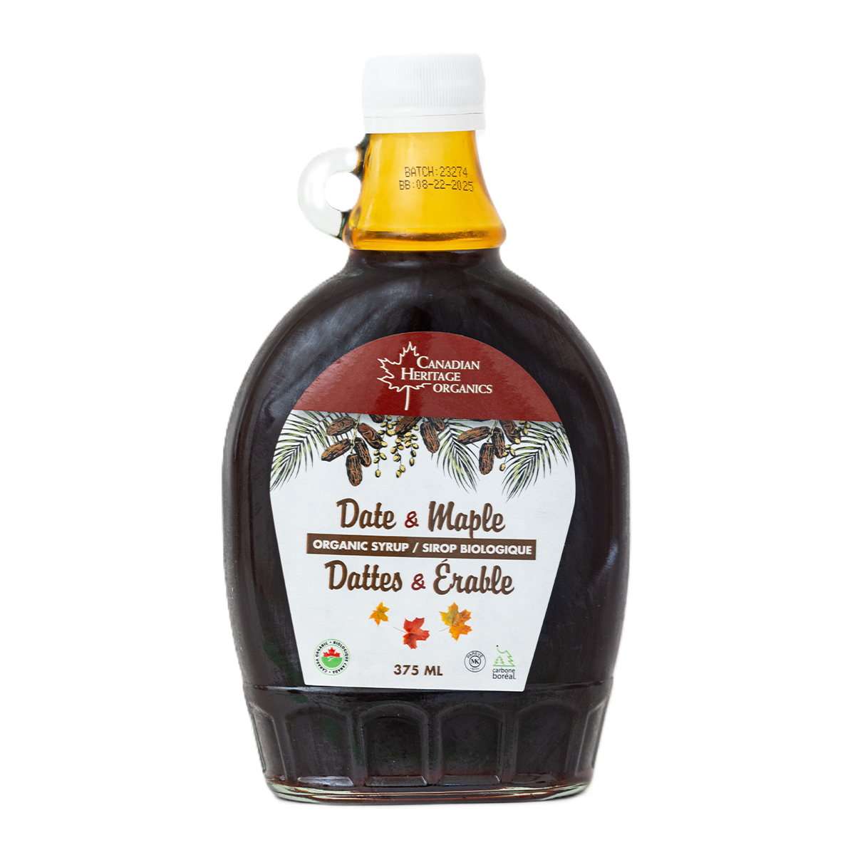 CANADIAN HERITAGE ORGANICS Org Date & Maple Syrup 375mL