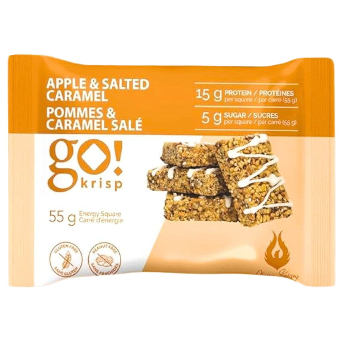 Go Nutrition by Jimmy Sévigny Go Nutrition Go Krisp Flavour: Apple Salted Caramel
Container Size: 55 g Pack of 12