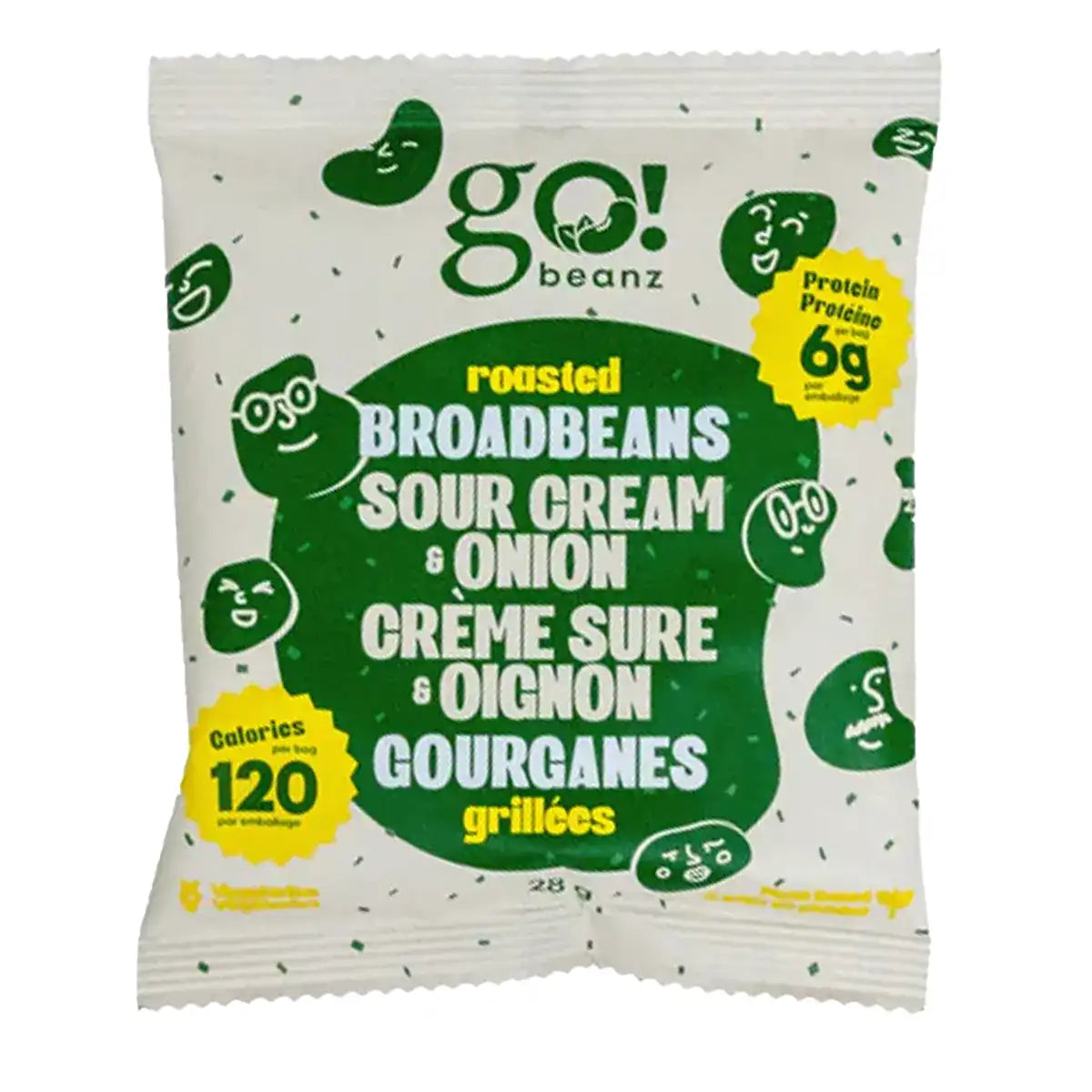 Go Nutrition by Jimmy Sévigny Go Nutrition Broad Beanz Flavour: Sour Cream and Onion
Container Size: 28 g Pack of 24