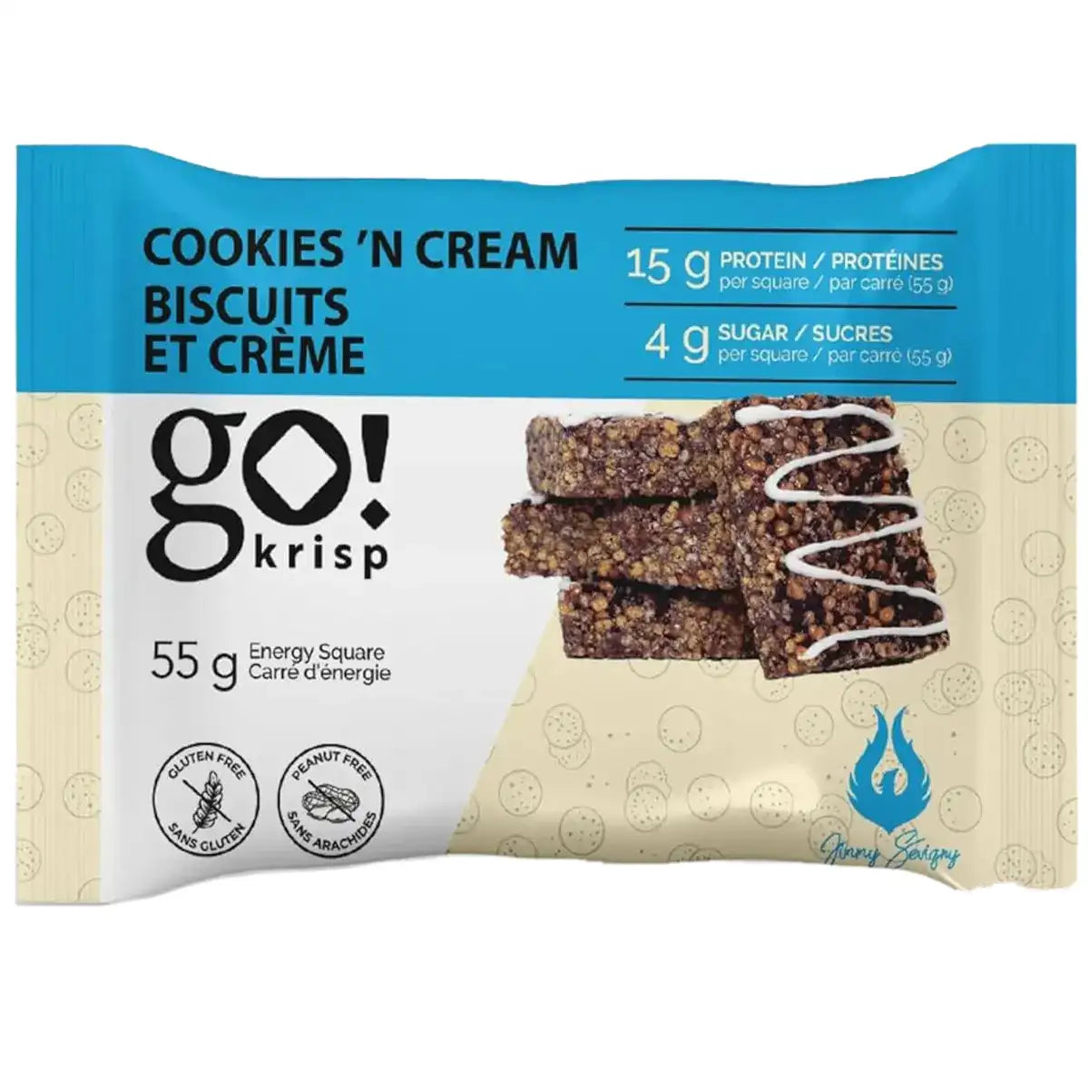 Go Nutrition by Jimmy Sévigny Go Nutrition Go Krisp Flavour: Cookies & Cream
Container Size: 55 g Pack of 12