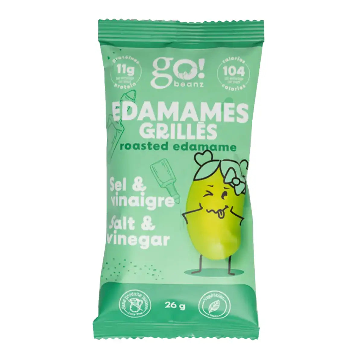 Go Nutrition by Jimmy Sévigny Go Nutrition Go Beanz Flavour: Salt & Vinegar
Container Size: 26 g Pack of 20