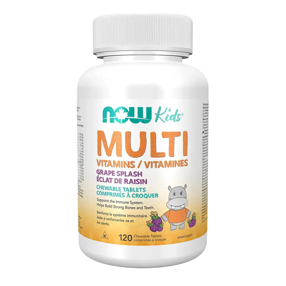 NOW Kids Multi Grape Splash 120 chewable tabs