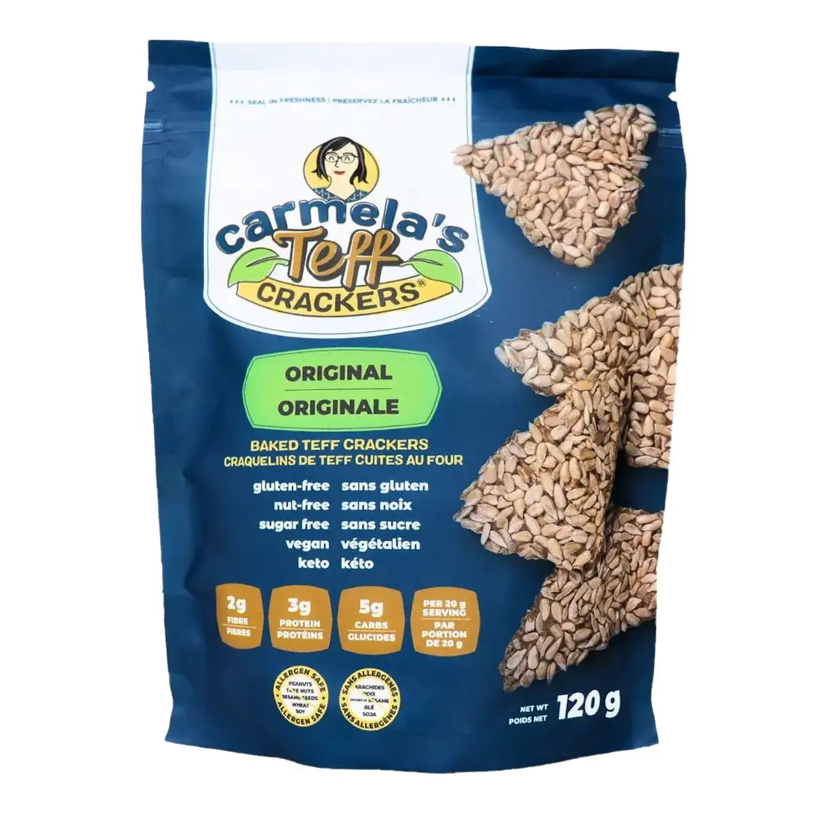 Carmela's Crackers_Carmela's Teff Crackers - Original_120g