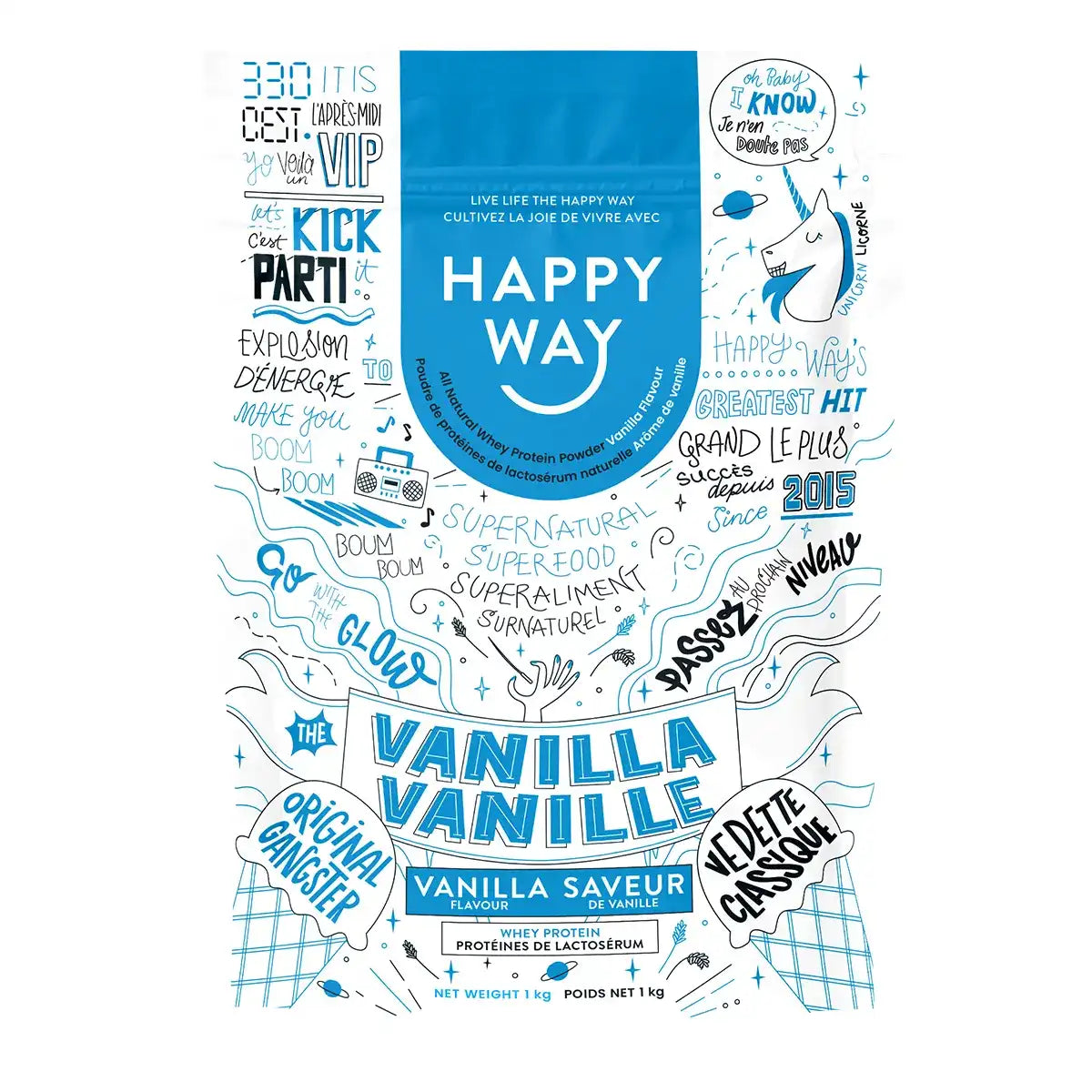 Happy Way - Vanilla Protein Powder 1kg - 1kg