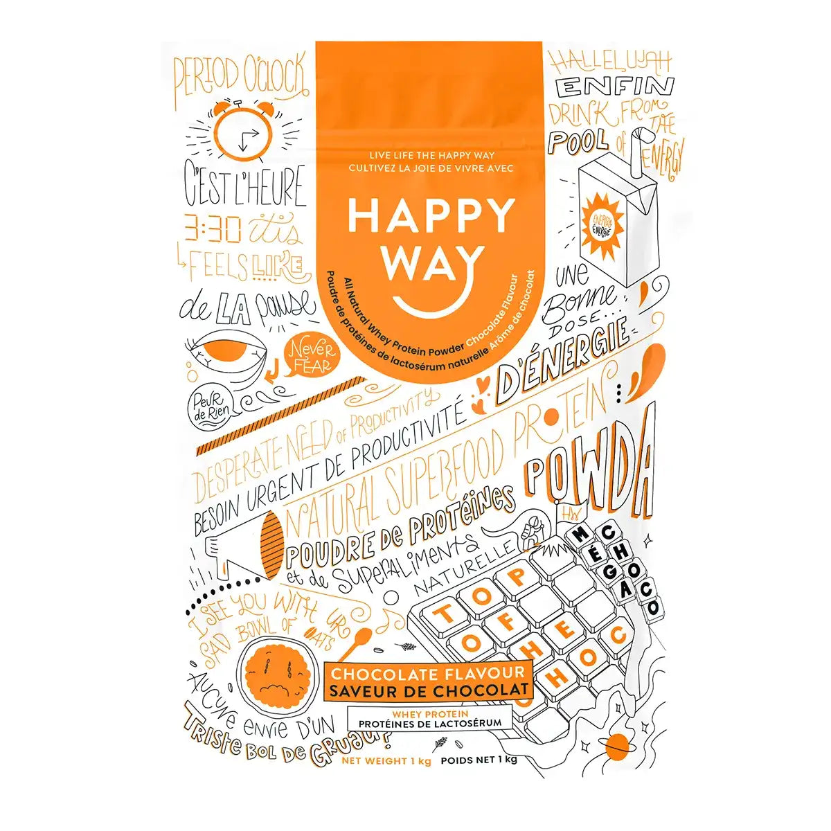 Happy Way - Chocolate Protein Powder 1kg
