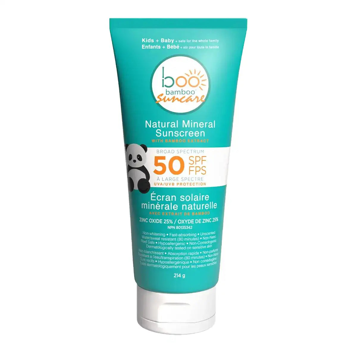 Boo Bamboo - SPF 50 Natural Mineral Sunscreen - 214g