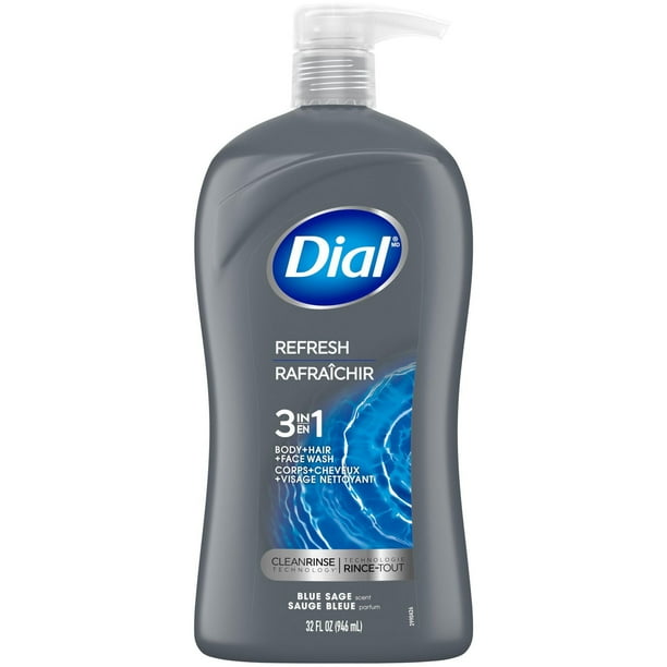DIAL MEN BODY/HAIR/FACE WASH 3IN1 HYDRO FR 946ML