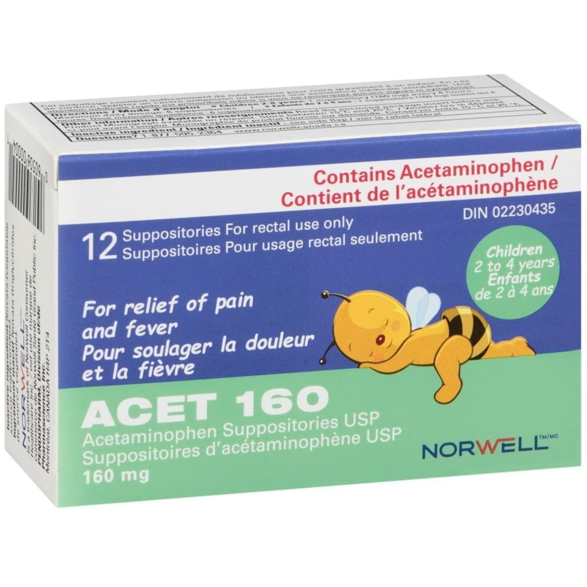 ACET 160 SUPPOSITORIES 160MG 12
