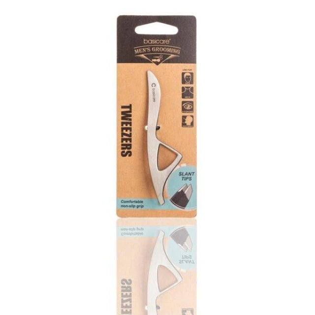 BASICARE MEN'S TWEEZERS, SLANT TIP