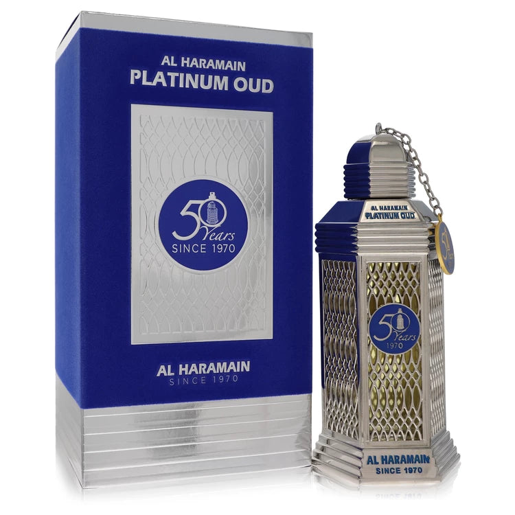 Al Haramain 50 Years Platinum Oud Eau De Parfum Spray (Unisex) By Al Haramain 3.3 oz Eau De Parfum Spray